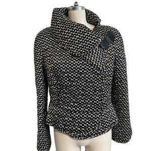 Vintage Giorgio Armani Black & White Asymmetrical Silk Jacket 44 US 8